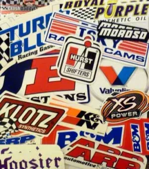 Racing Decal Sticker 26 Piece Assortment Pack in Pairs by Crash Daddy