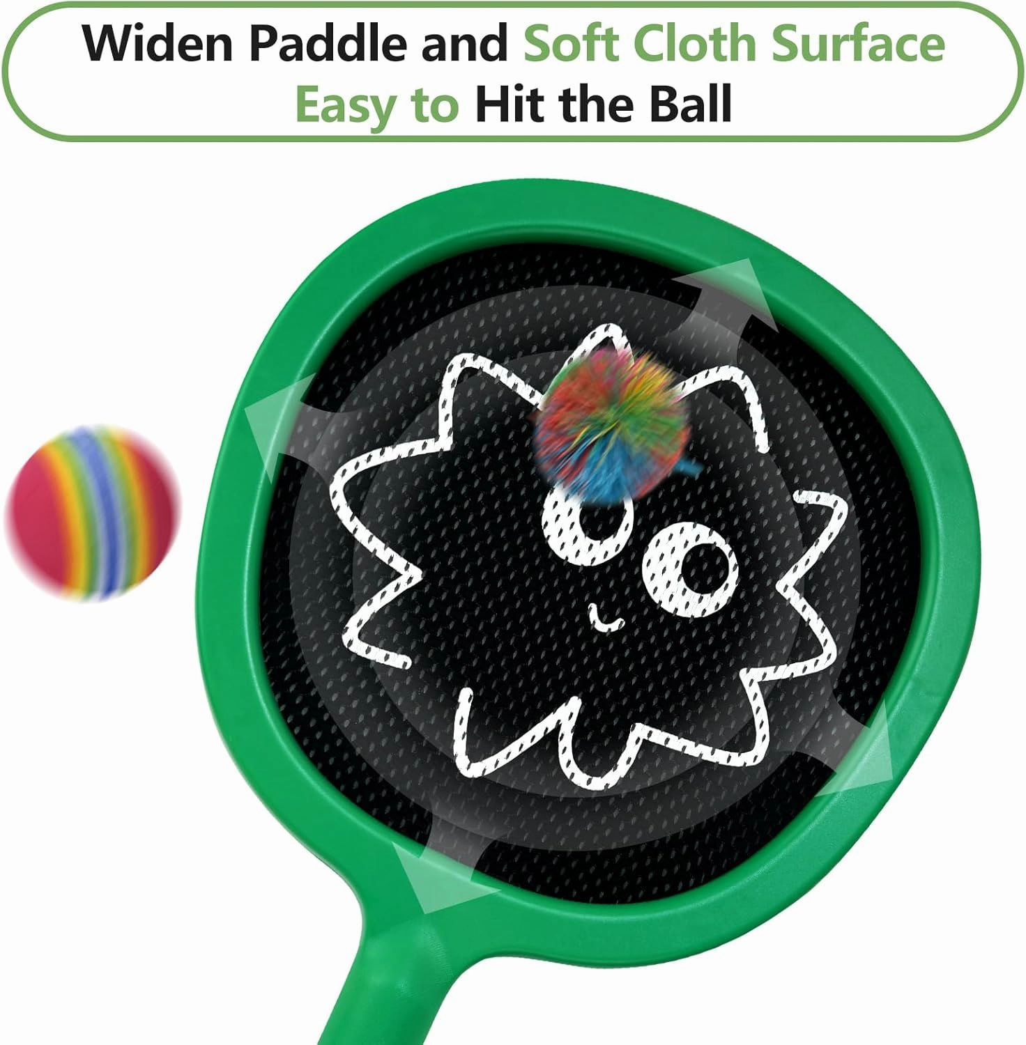 Racquet Paddle Bouncy Ball Play Set for Kids Adults Family Activities Rackets, Indoor Outdoor Play Games,Children’s Pool Beach Sport Toys(with 4 Balls)