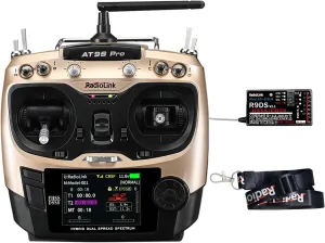 Radiolink AT9S Pro 10/12 Channels 2.4GHz RC Transmitter and Receiver R9DS Radio Remote Long Range Control for FPV Racing Drone/Quad/Airplane and More (Mode 2 Left Hand)