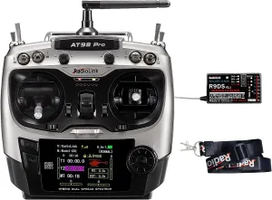 Radiolink AT9S Pro 10/12 Channels Radio Transmitter and Receiver R9DS, Long Range for Airplane/Jet/FPV Racing Drone/Quad/RC Truck Car/Boat and More (Mode 2 Left Hand)