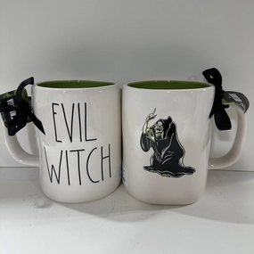 Rae Dunn EVIL WITCH Mug - GREEN Interior - HALLOWEEN - Ceramic