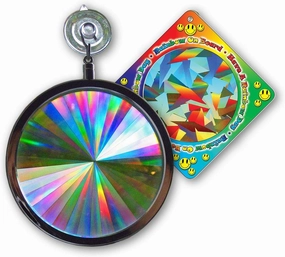 Rainbow Symphony - Rainbow Window Suncatcher – Prism Light Catcher for Windows Creates Vibrant Rainbows – 4" Hanging Sun Catcher with Axicon Pattern and Bonus Decal – Made in USA