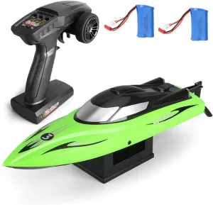 RC Boat for Kids and Adults, 30km/h High Speed Remote Control Boat for Pool & Lake 2.4 GHZ Fast Racing Boats with 2 Rechargeable Batteries