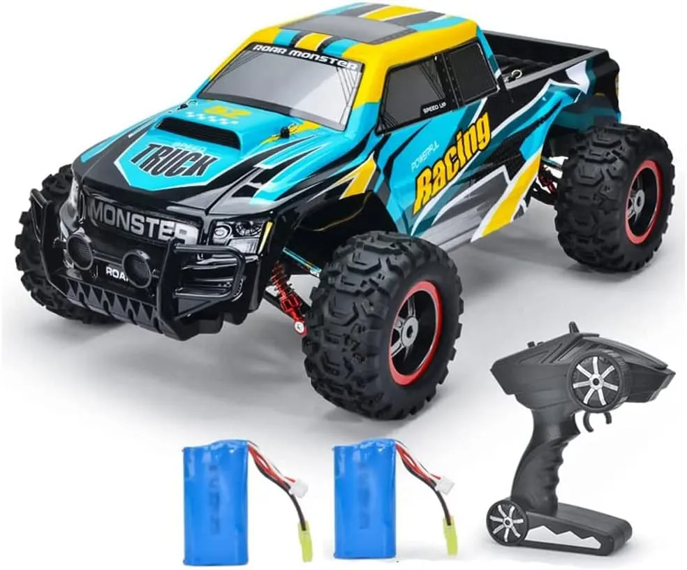 RC Cars Remote Control Car for Boys 2.4 GHZ High Speed Racing Car, 1:8 RC Trucks 4x4 Offroad with 2 Batteries, Electric Rock Crawler Toy Car Gift for Kids Adults Girls