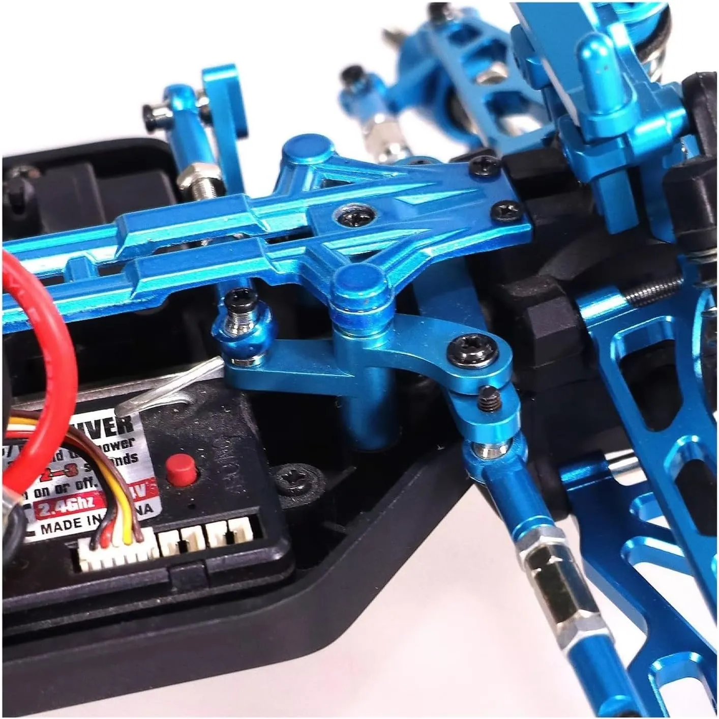 Rc Connecting Rod Tie Rod for SCY for Jjrc C8805 1/16 Metal Steering Components Steering Rod Remote Control Car Parts and Accessories Upgrades Replacement and Use(Blue)