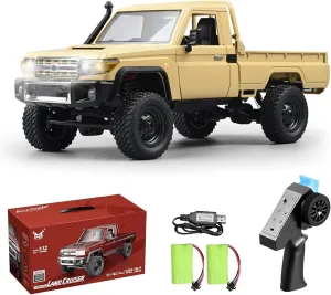 RC Crawler, 1/12 LC79 RC Rock Truck, MN-82 Land Cruiser Remote Control Pickup Off Road Car RTR 2.4GHz Remote Control Rock Crawler Car with Controllable Headlights 2 Batteries