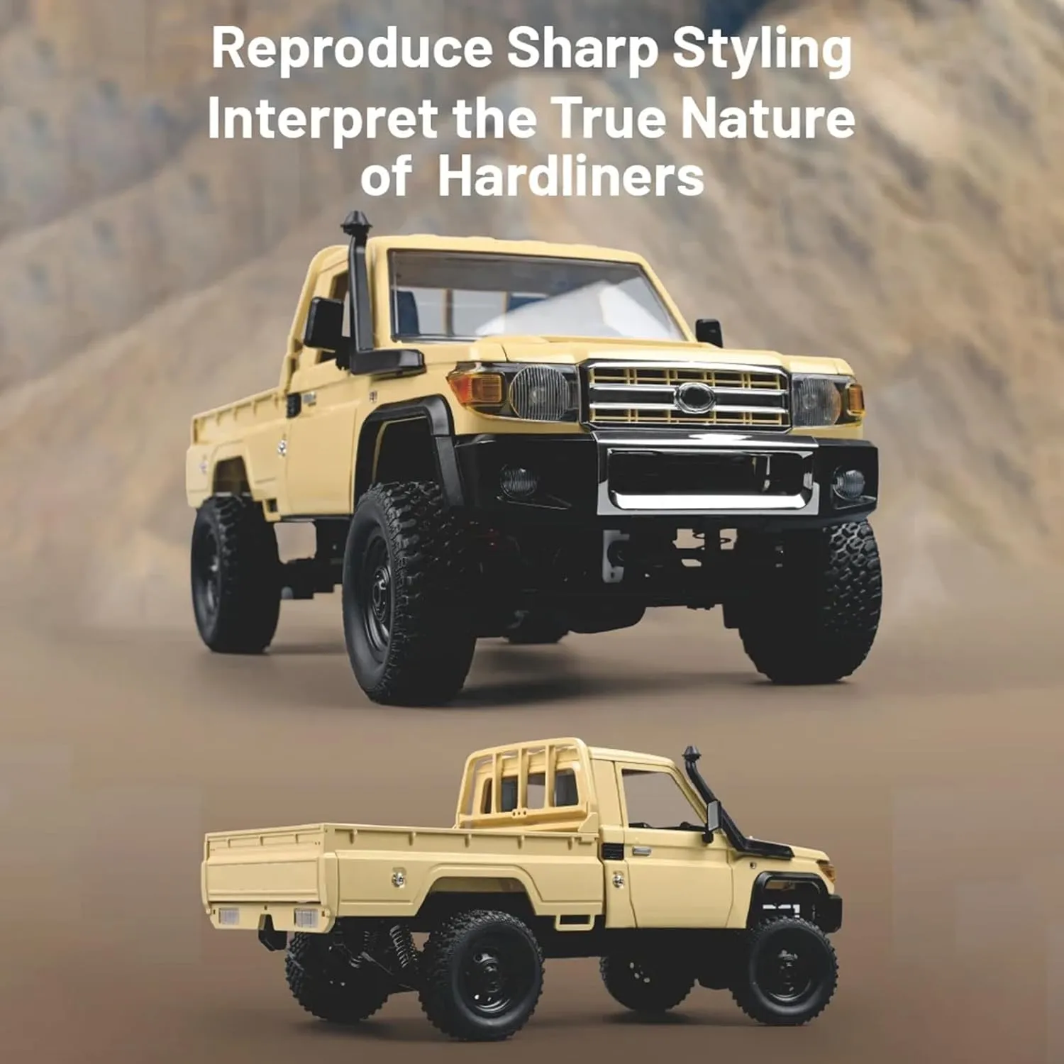 RC Crawler, 1/12 LC79 RC Rock Truck, MN-82 Land Cruiser Remote Control Pickup Off Road Car RTR 2.4GHz Remote Control Rock Crawler Car with Controllable Headlights 2 Batteries