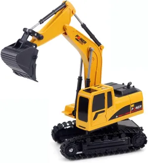 RC Remote Control Car 1:24 Engineering Vehicle 6-Channel Alloy Excavator Wireless Remote Control 30 Minutes Battery Life Children's Toy Car Children's Gift Suitable for Ages Over 6 Years Old
