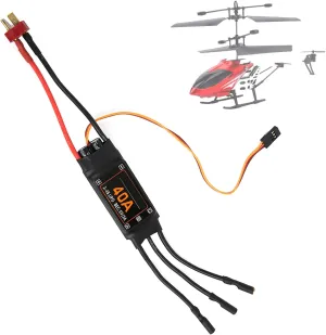 RC Speed Controller,40A Speed Controller Brushless ESC RC Drone Helicopter FPV Parts Accessories(Black)
