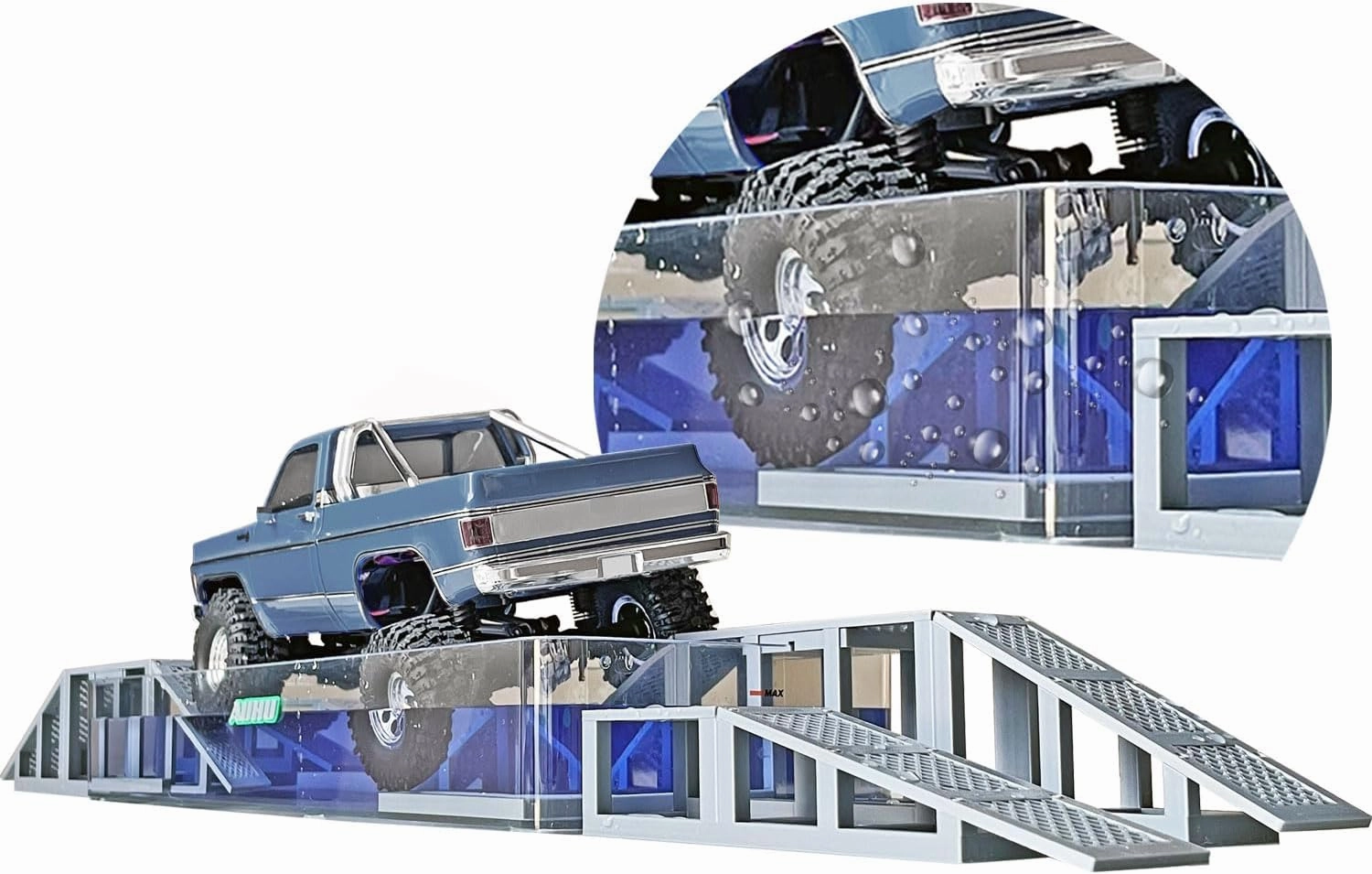 RC Crawling Wading Water Challenge Obstacle Bridge for 1/18 1/24 Scale RC Crawler Truck (No Vehicle Included)