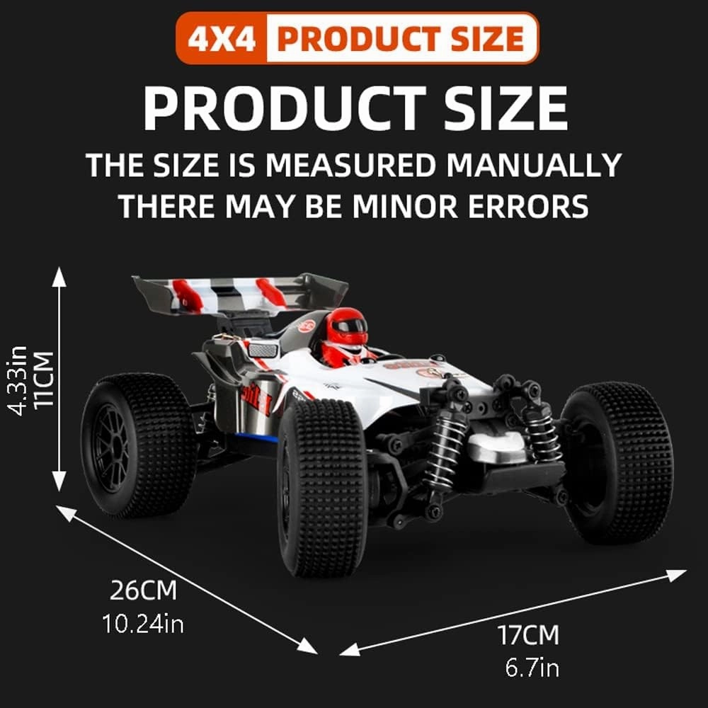 RC Racing Car, 1:18 Scale 2.4GHZ Remote Control Car 35KM/H High Speed Racing All Terrains RC Truck Electric Toy Vehicle Short Course Rally Monster RTR