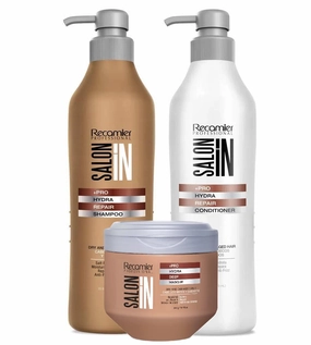 Recamier Professional Salon In  Pro Hydra Repair Hair 3 pack kit - Shampoo 33.8oz   Conditioner 33.8oz   Deep Treatment Mask 10.58oz