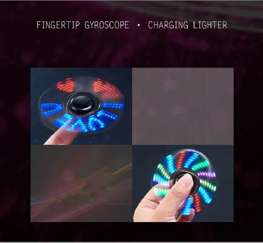 Rechargeable Colorful Fidget Spinner Lighter - Fun and Functional Igniter