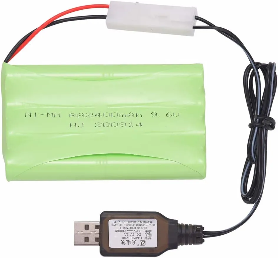 Rechargeable Ni-Mh Battery AA X 8 (4 4) 2400mAh 9.6V KET-2P / L6.2-2P Plug for RC Toy Household Electric Appliances Lighting Equipment with Charging USB Cable