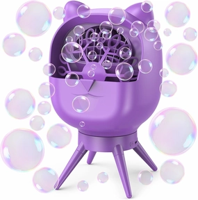Rechargeable Bubble Machine for Toddlers Kids, Automatic-Rotating, 38000  Big Bubbles/min, 2 Speed Modes, Battery Operated, Bubble Blower Maker for Outdoor, Garden, Parties, Birthday, Wedding, Purple