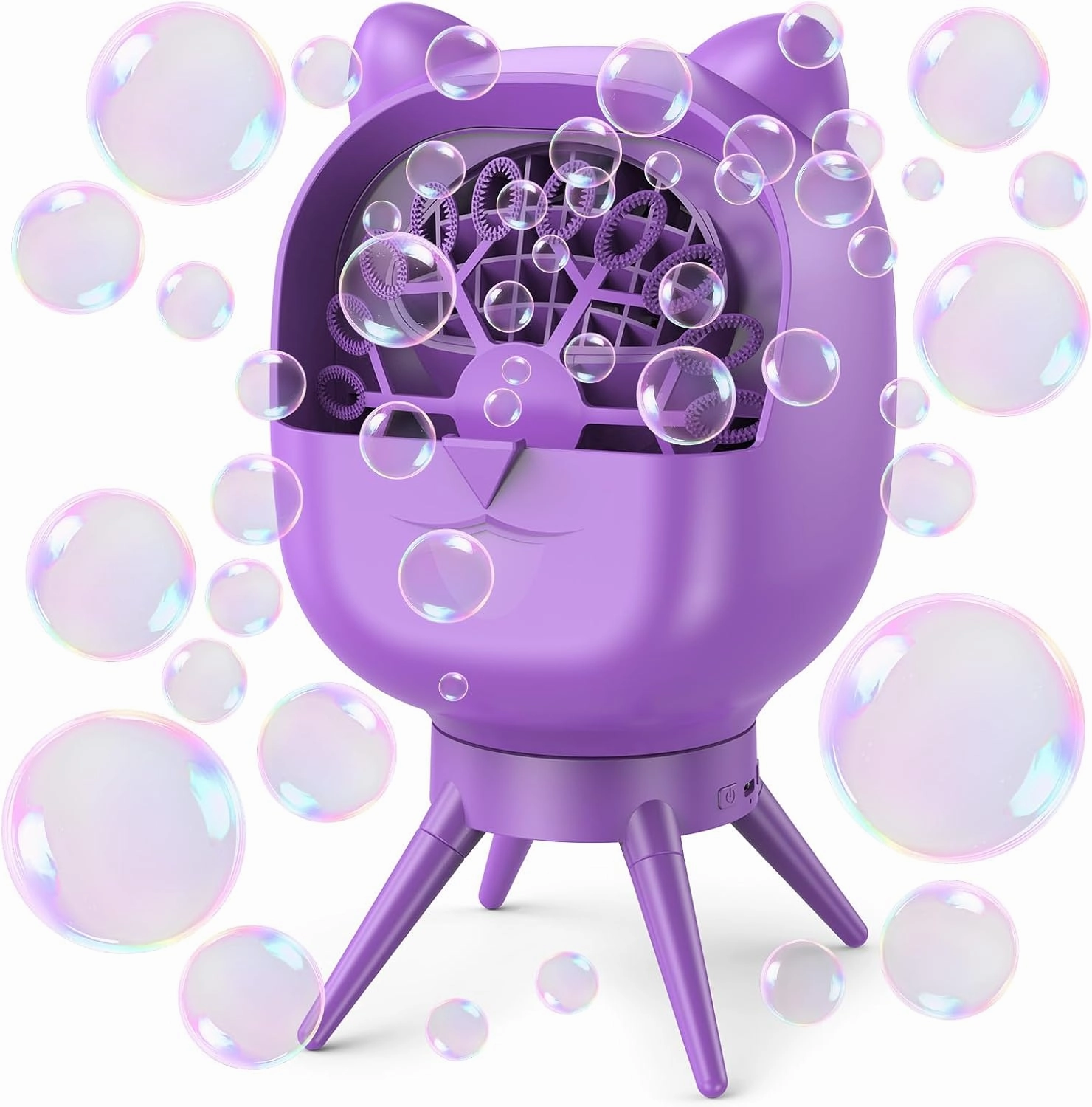 Rechargeable Bubble Machine for Toddlers Kids, Automatic-Rotating, 38000  Big Bubbles/min, 2 Speed Modes, Battery Operated, Bubble Blower Maker for Outdoor, Garden, Parties, Birthday, Wedding, Purple