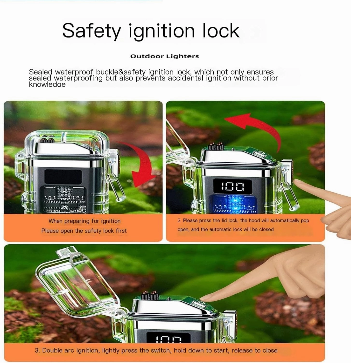 Rechargeable Electric Lighters, Dual Arc Lighter, Windproof Plasma Lighter, Waterproof Flashlight Lighter, Flameless Lighter with Lanyard forCamping (Color : Pink)