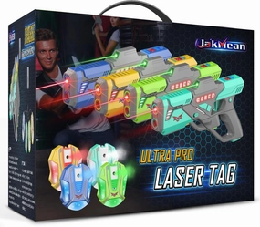 Rechargeable Laser Tag Set with Vests, Upgrade Laser Tag Guns Set of 4 with Mist Spray Effect & LED Digital, Multi Player Toy for Teen Boys & Girls, Indoor&Outdoor Toy Play Game Gift,Ages 8 