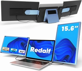 Redalf Laptop Screen Extender, 15.6" FHD 1080P Triple Portable Monitor for Laptop,Detachable Laptop Monitor Extender, Plug-Play Compatible with Mac/Wins/Dex/Chrome