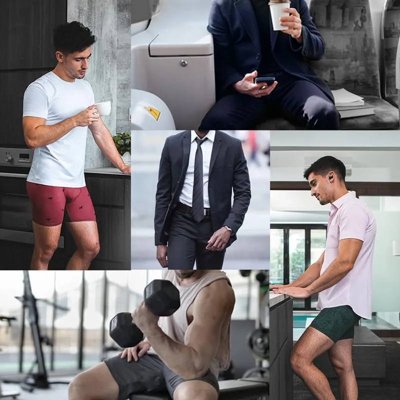 Re:Luxe Paradise Pocket Ball Pouch Underwear for Men, Boxer Briefs w/fly, Anti-Chafing, No Ride Up Legs