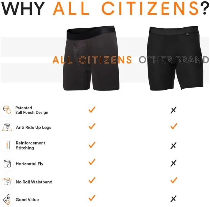 Re:Luxe Paradise Pocket Ball Pouch Underwear for Men, Boxer Briefs w/fly, Anti-Chafing, No Ride Up Legs