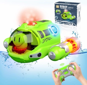 Remote Control Boat for Pools Toys, RC Boat, Light Up RC Spray Gasboat, Water Toy for Adults and Kids, 2.4GHZ Swimming Pool Bath Toy for 4 5 6 7 8 9 Year olds Boys Girls Christmas