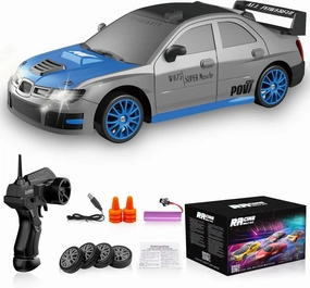 Remote Control Car RC Drift Car 2.4GHz 1:24 Scale 4WD High Speed RC Cars Vehicle with LED Lights Batteries and Drifting Tires Racing Sport Toy Cars for Adults Boys Girls Kids Gift