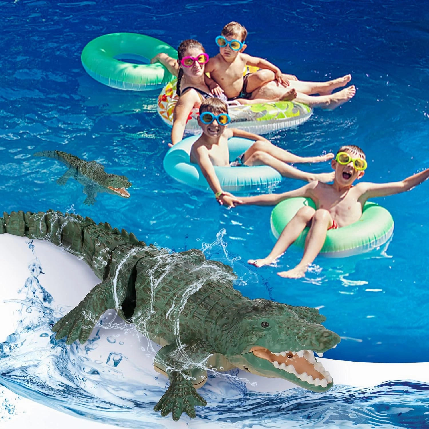 Remote Control Crocodile High Simulation RC Crocodile Boat Toys for Swimming Pool Lakes Bathroom, Great Gift RC Boat Alligator Toys for 6  Year Old Boys and Girls