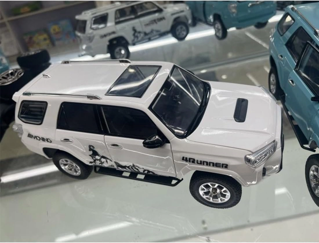 Remote Control HG-52 1/18 Scale 2.4GHz Electric Brushed Off-Road Climbing 4WD RC Vehicle Model, Mini Racing Car for Adults (High-End RTR Version/White)