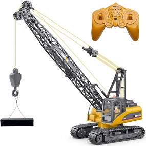 Remote Control Tower Crane Die Cast Truck Hoist Dragline 1:14 Scale 2.4GHz Remote Control Engineering Lift Model Truck Crawler Loader Excavator Bulldozer Construction Toy for Boys & Girls