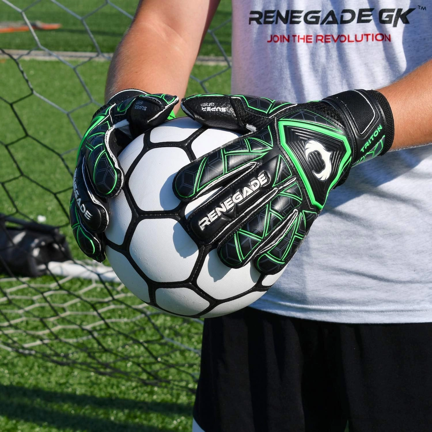 Renegade GK Triton Goalie Gloves with Microbe-Guard (Sizes 5-11, 3 Styles, Level 2) Pro-Tek Fingersaves & Durable 3.5 3MM Super Grip