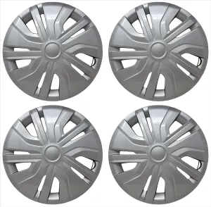 Replacement for Mitsubishi Mirage 2017-2024 Hubcap, Premium Quality Sturdy 14-inch Silver Wheel Cover (4 Pieces)