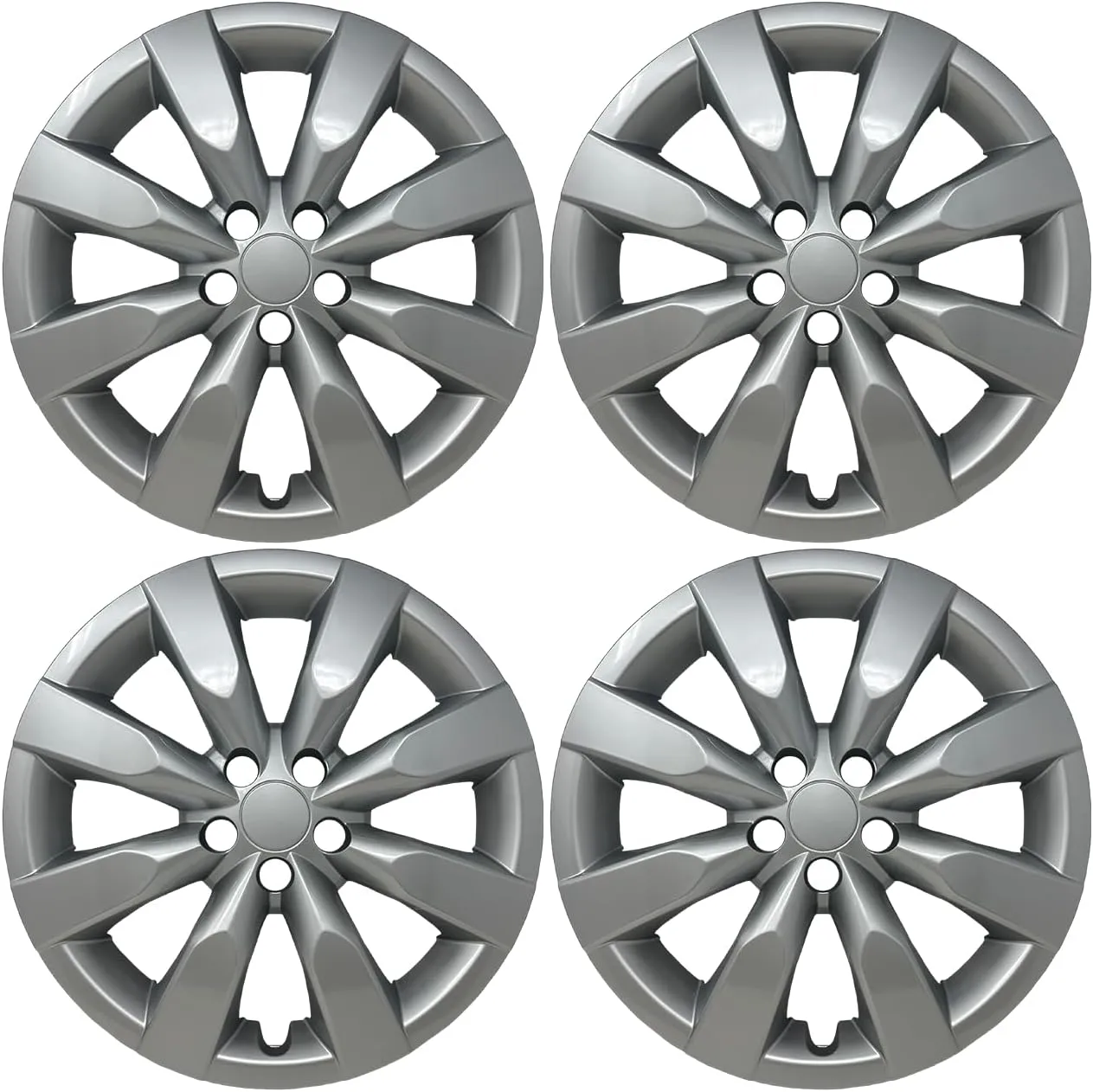 Replacement for Toyota Corolla 2014, 2015, 2016 Hubcap, Premium Quality Sturdy 16-inch Silver Wheel Cover (4 Pieces)