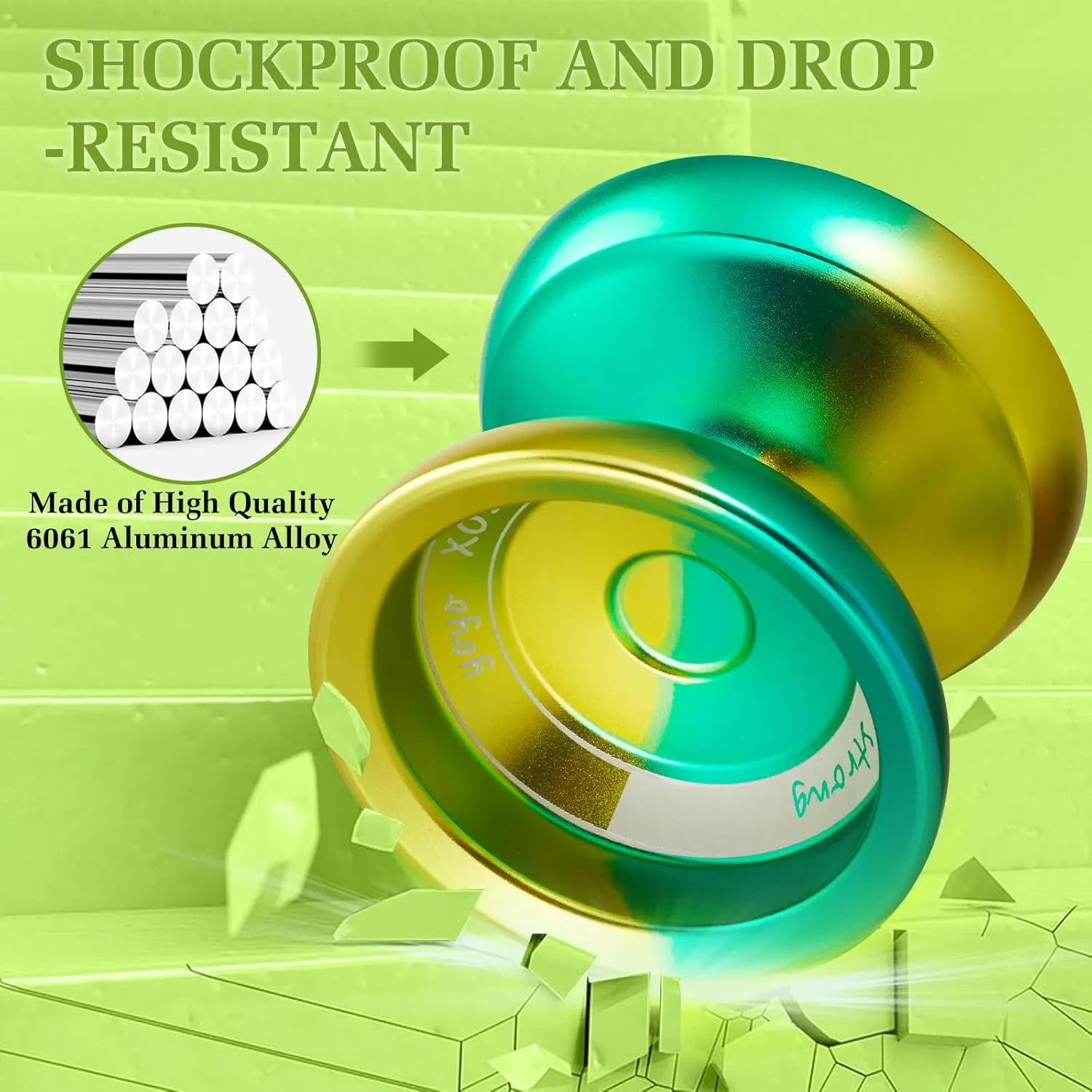 Responsive Yoyo Professional Yoyo for Kids Fingerspin Yo Yo for Adults Kids Pro Trick Yoyos with Unresponsive Yoyos Bearings Kit, 10 Yo-Yo Strings, Case and Gloves (Yellow & Green)