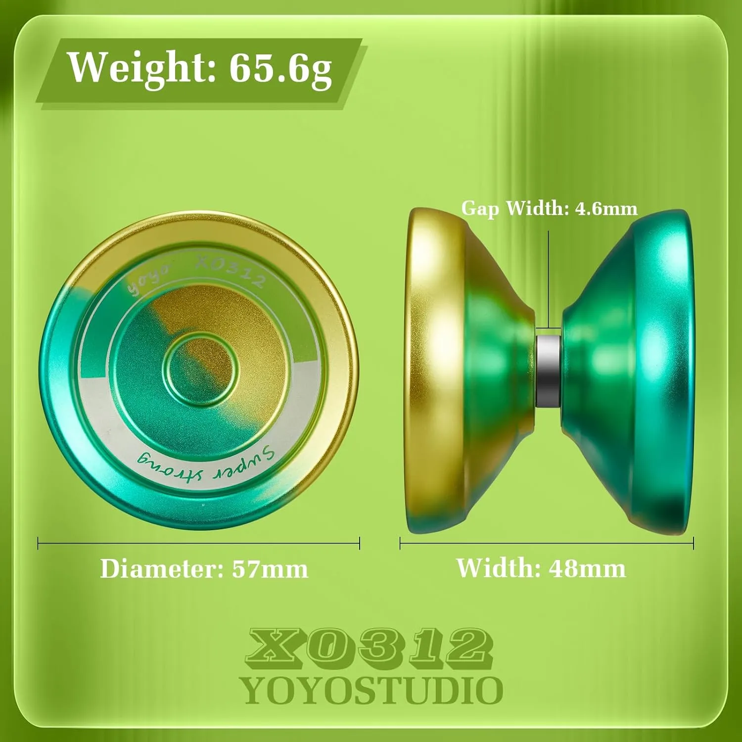 Responsive Yoyo Professional Yoyo for Kids Fingerspin Yo Yo for Adults Kids Pro Trick Yoyos with Unresponsive Yoyos Bearings Kit, 10 Yo-Yo Strings, Case and Gloves (Yellow & Green)