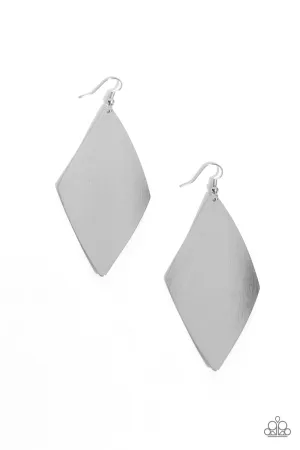 Retro Rally Silver Earrings Paparazzi
