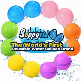 Reusable Water Balloons 12PCS - Summer Water Toys for Pool Beach & Outdoor, Self-Sealing Refillable Water Bombs for Kids Ages 3-14, Magnetic Splash Balls for Kids Fun Games & Activities