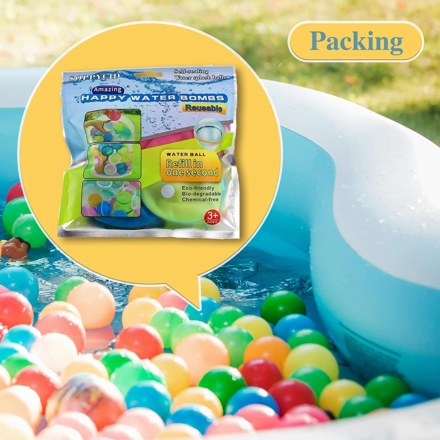 Reusable Water Balloons for Kids Adults 16pcs Self-Sealing Silicone Water Balloons Quick Fill Water Splash Balls, Summer Fun Outdoor Toys for Kids Ages 3 , Pool Toys, Water Park, Summer Party