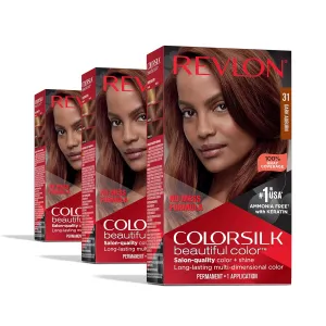 Revlon Colorsilk Beautiful Color Permanent Hair Color, (OLD VERSION) 31 Dark Auburn (Pack of 3)