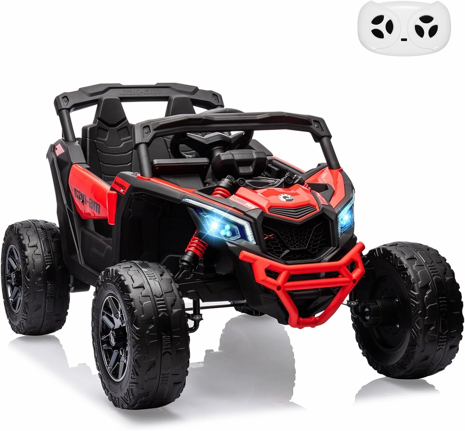 Ride on Car, Licensed Can-Am Kids Electric Ride On UTV with Parent Remote Control & Spring Suspension, All-Terrain Off-Road Toy, LED Lights, Electric UTV Car for Kids