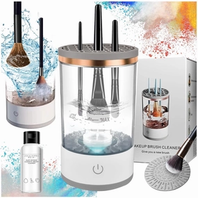 Rinse Hero - Rinse Hero Brush Cleaner, 2025 New Rinse Hero Makeup Brush Cleaner, Rinse Hero Automatic Spinning Cosmetic Tool for Deep Cleaning All Types of Brushes Set (Plug-in * White)