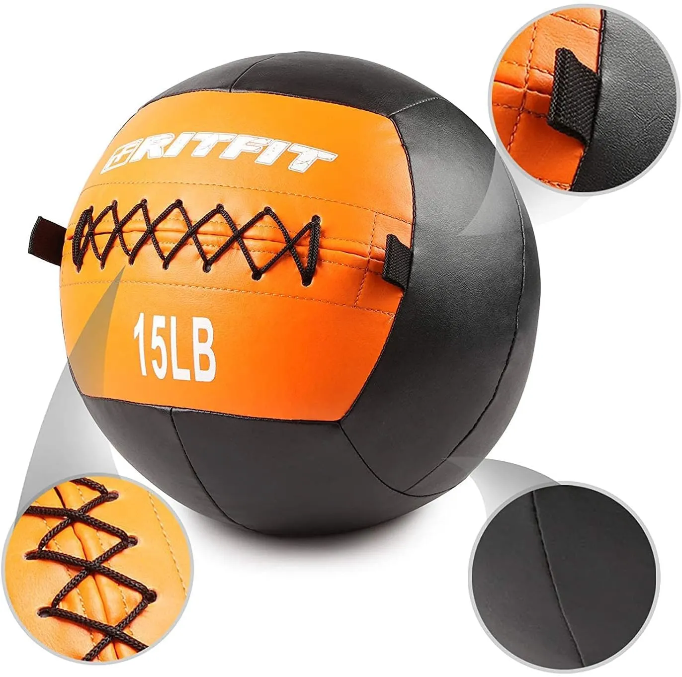 RitFit Medicine Ball / weight ball / Soft Medicine Ball / Wall Medicine Ball / Soft Wall Ball / Wall Ball set/ Medicine Balls for Exercise and Conditioning Workouts, Fitness Gym Equipment for Core Training and Cross Training (5/10/15/20/25/30 lbs)