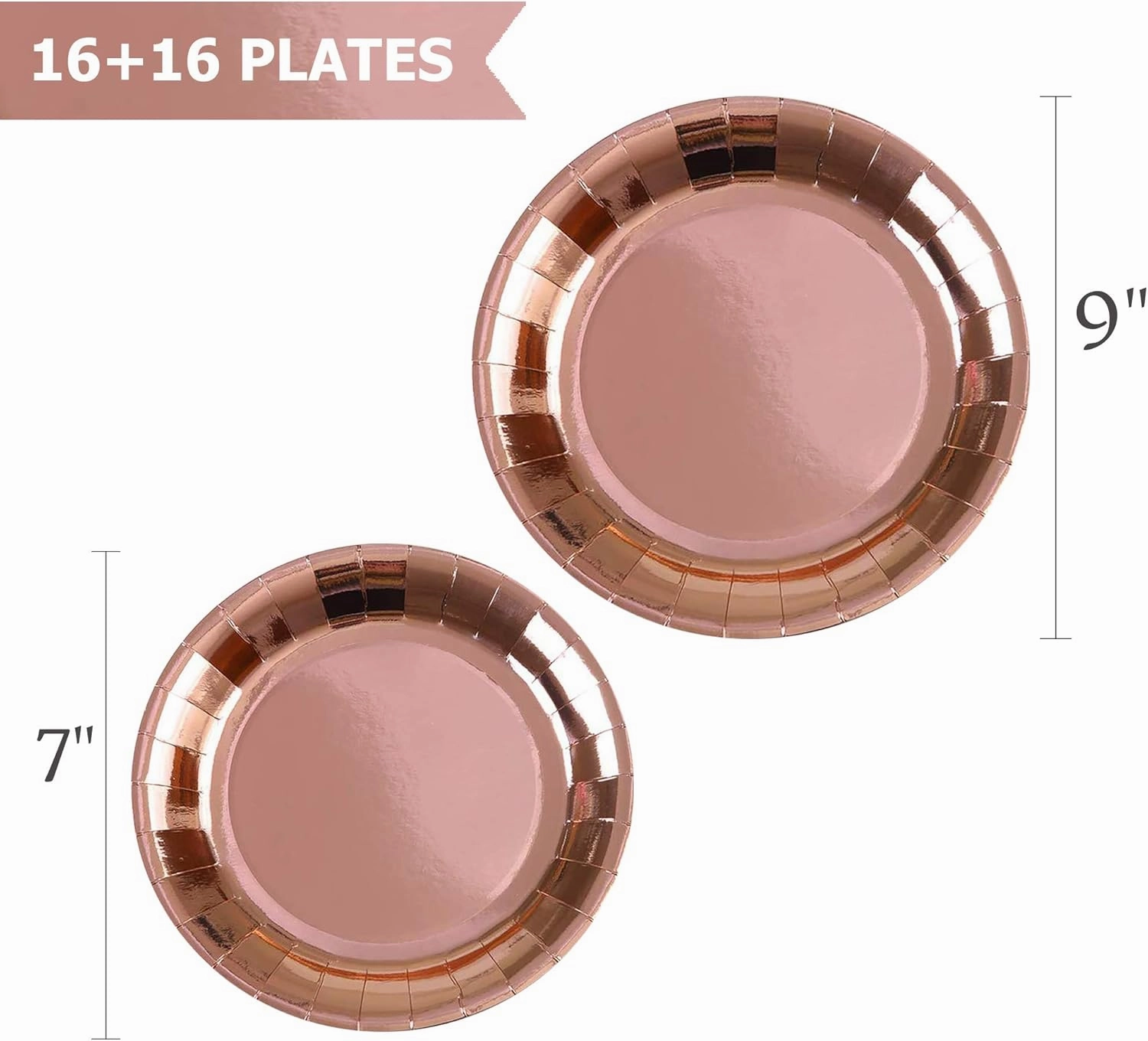 Rose Gold Party Decorations | Valentines Day Decoration for The Home | Valentine Galentines Day Decorations | Rose Gold Birthday Supplies | Bachelorette Balloons Tableware Paper Plates Cups Napkins