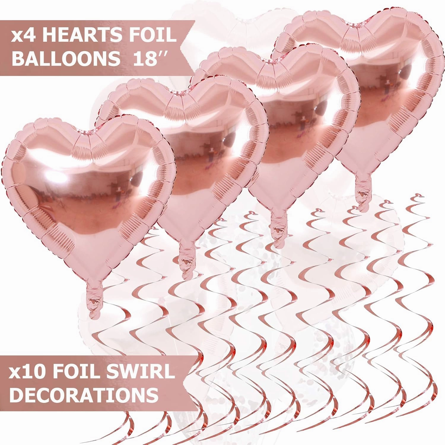 Rose Gold Party Decorations | Valentines Day Decoration for The Home | Valentine Galentines Day Decorations | Rose Gold Birthday Supplies | Bachelorette Balloons Tableware Paper Plates Cups Napkins