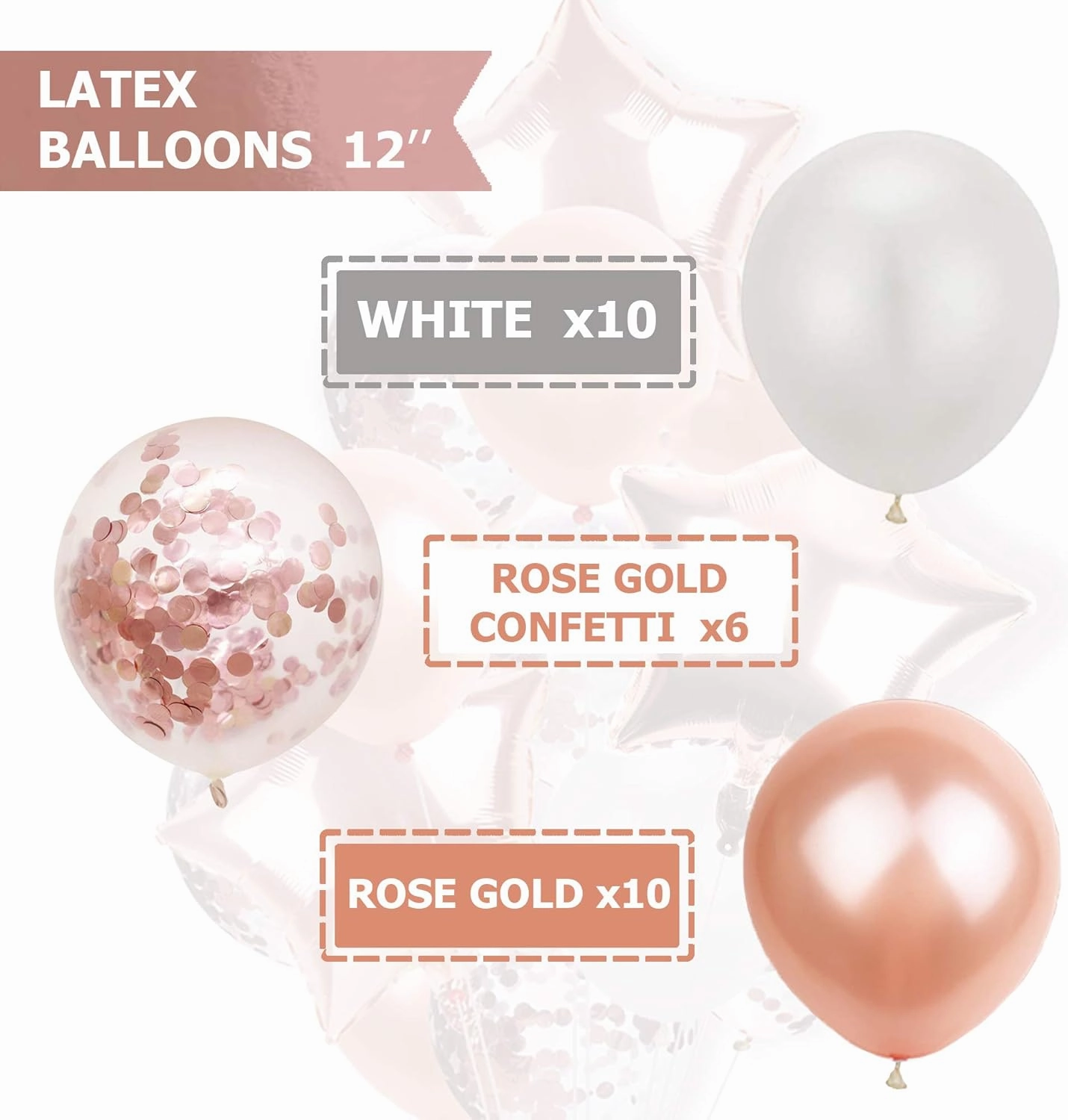Rose Gold Party Decorations | Valentines Day Decoration for The Home | Valentine Galentines Day Decorations | Rose Gold Birthday Supplies | Bachelorette Balloons Tableware Paper Plates Cups Napkins