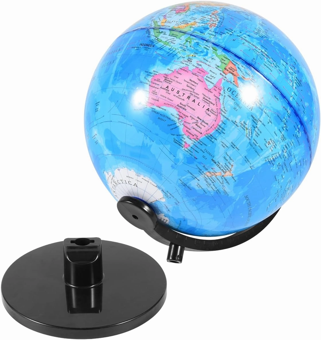 Rotating World Globe 10 Inch Spinning Earth Globe with Stand for Kids Learning Geography Classroom Education or Office Home Decorations