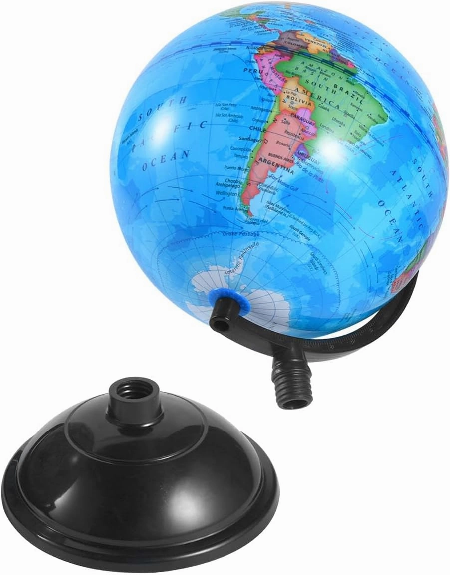 Rotating World Globe 8 Inch Spinning Earth Globe with Stand for Kids Learning Geography Classroom Education or Office Home Decorations