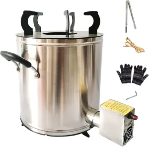 Round Wood Stove Stainless Steel, Portable Wood Burning Camping Stove, Multifunctional Tent Stove, for Outdoor Heating/Cooking/Picnic/BBQ, with Blower (Color : A)