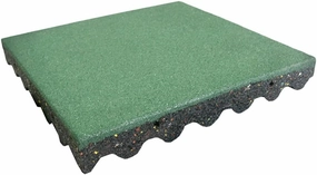 Rubber-Cal "Eco-Safety" Interlocking Playground Tiles - 2.50 x 19.5 x 19.5 inch - 4 Pack - 11 Square Feet Coverage - Green (04-126-GR-4pk)