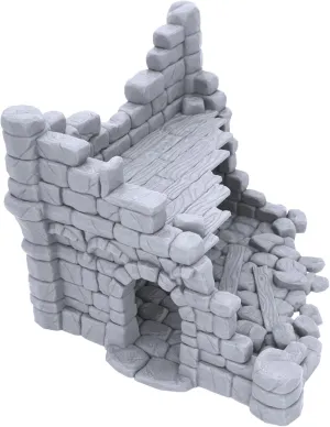 Ruined Town House by Makers Anvil - Compatible with Dungeons and Dragons (DND, D&D), 28mm Miniature Wargaming, Tabletop RPGs, Wargame Scenery